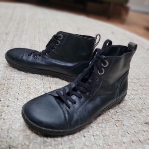 Birkenstock Black Leather High-Top Sneakers